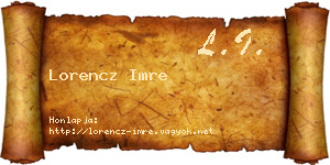 Lorencz Imre névjegykártya